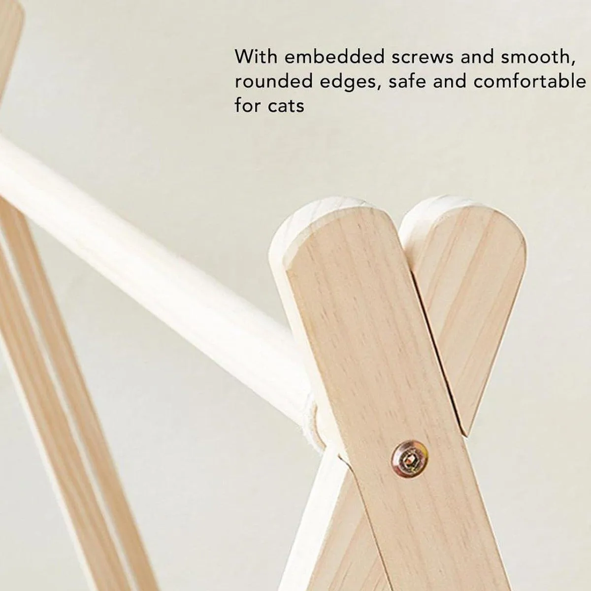 Wooden Double Layer Cat Hammock Bed Removable Washable Pet Swing Basket Nest