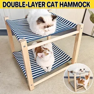 Wooden Pet Bed Breathable Bunk Bed for Cats Durable Cat Bed for Indoor Sleeping