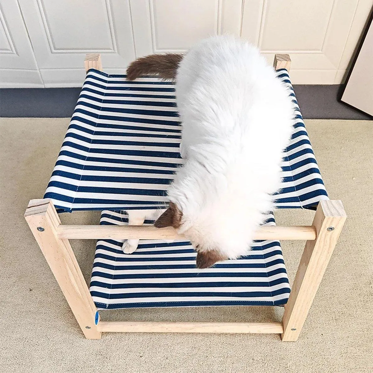 Wooden Pet Bed Breathable Bunk Bed for Cats Durable Cat Bed for Indoor Sleeping