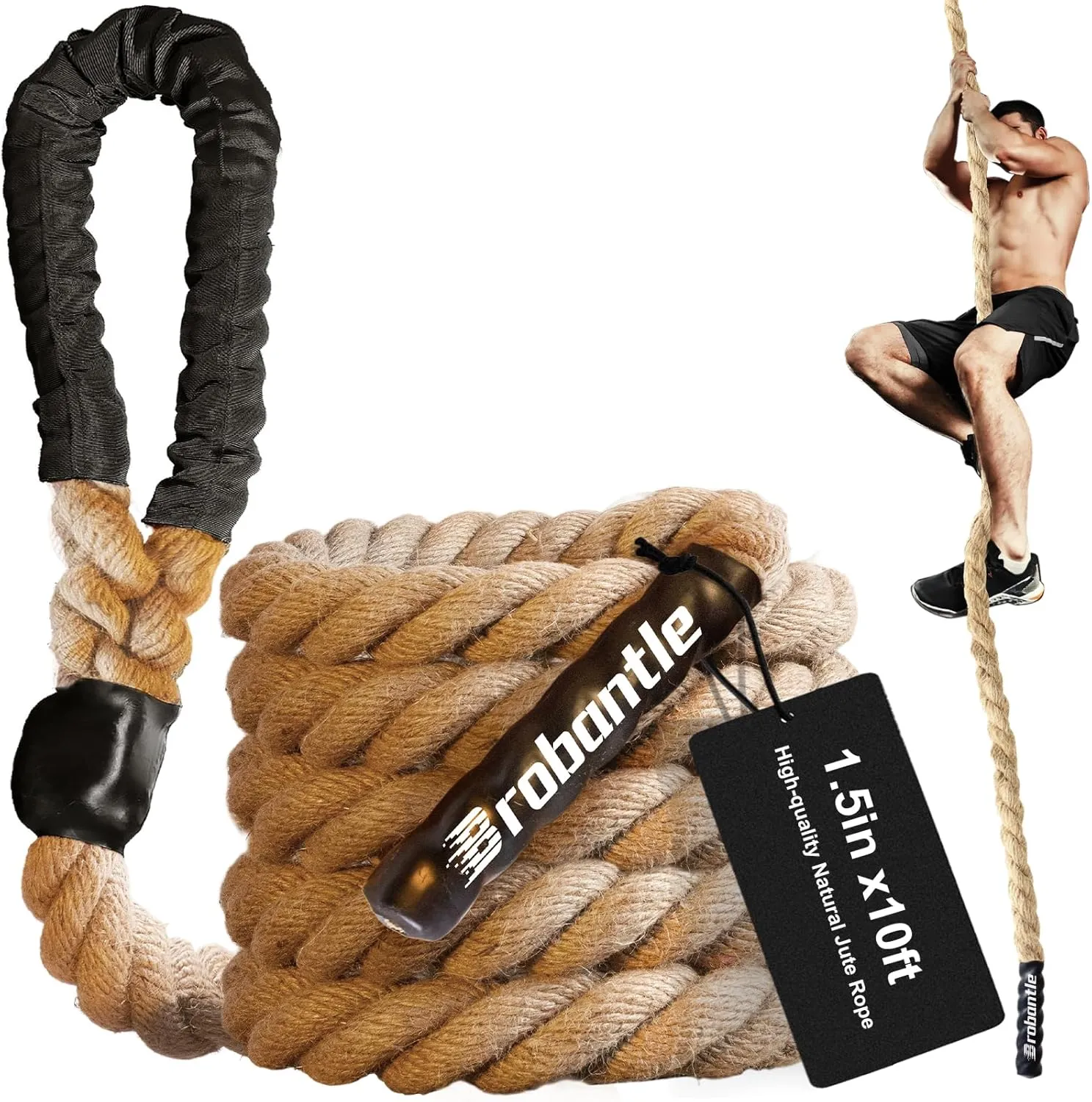 Workout Fitness Climbing Rope 10FT 15FT 20FT 25FT 30FT, 1.5" Diameter Gym Climbing Rope for Strength Training,Exercise Climbing Rope for Adults Outdoor Indoor