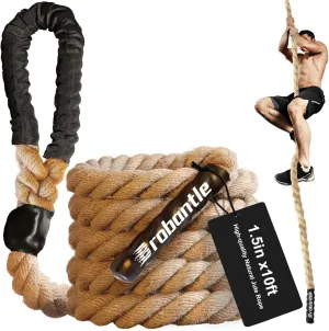 Workout Fitness Climbing Rope 10FT 15FT 20FT 25FT 30FT, 1.5" Diameter Gym Climbing Rope for Strength Training,Exercise Climbing Rope for Adults Outdoor Indoor
