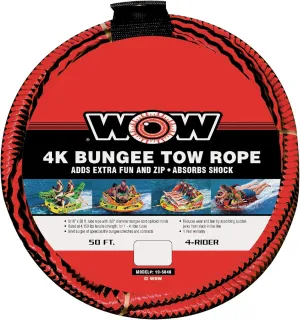 WOW Sports World of Watersports 19-5040, Bungee Tow Rope 50 Feet Long, Black, Standard
