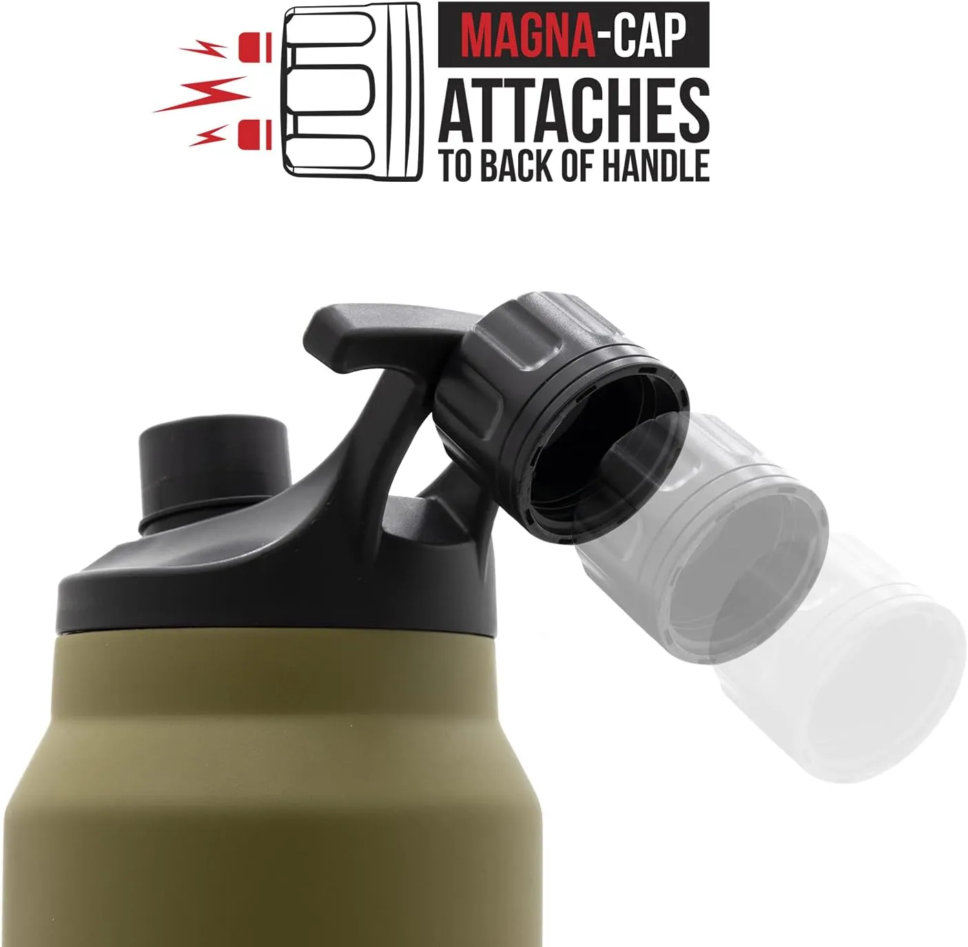 WYLD GEAR Mag Series - Stainless Steel Water Bottle with Magnetic Cap - 24oz Black