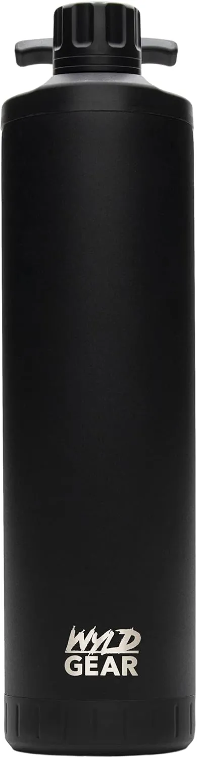 WYLD GEAR Mag Series - Stainless Steel Water Bottle with Magnetic Cap - 24oz Black