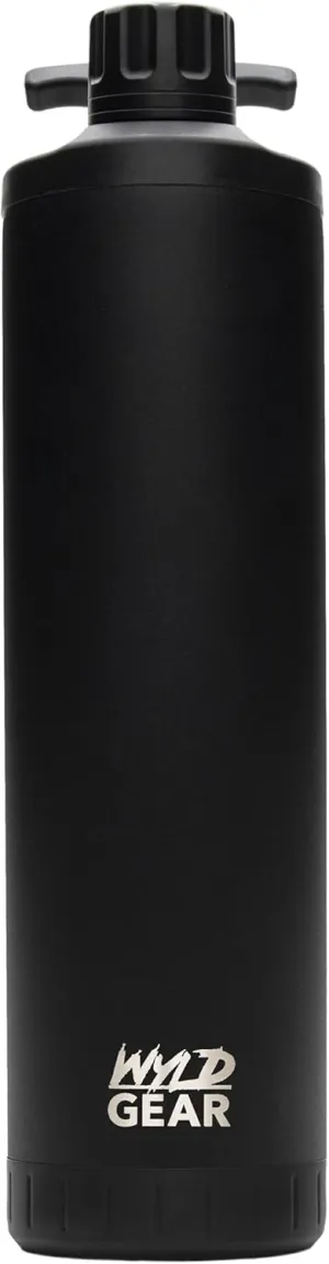 WYLD GEAR Mag Series - Stainless Steel Water Bottle with Magnetic Cap - 24oz Black