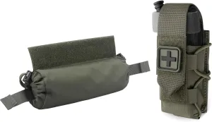 WYNEX Tactical First Aid Drop Dump Pouch, MOLLE Tourniquet Holder, Medical Trauma Roll Up Sub Abdominal Carrying Bag, IFAK TQ Holder Medical TQ Pouch Holster