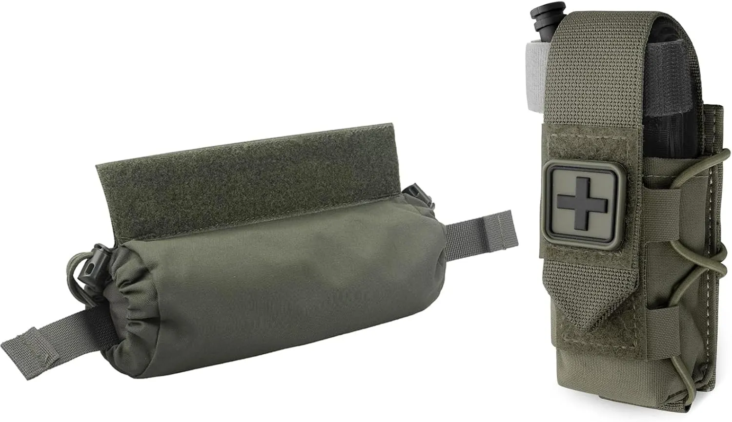 WYNEX Tactical First Aid Drop Dump Pouch, MOLLE Tourniquet Holder, Medical Trauma Roll Up Sub Abdominal Carrying Bag, IFAK TQ Holder Medical TQ Pouch Holster