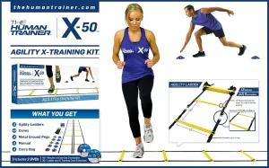 X-50 Agility X-Training Kit (Includes: 2X 9 Foot Agility Ladders, 10x X-Training Cones, X2 DVDs, Full Colour Exercise Manual)