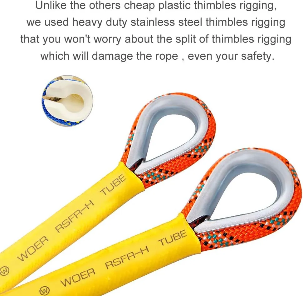 X XBEN Outdoor Climbing Rope 10M(32ft) 20M(64ft) 30M(96ft) 50M(160ft) 70M(230ft) 152M(500FT) 352M(1000FT) Static Rock Climbing Rope for Escape Rope Ice Climbing Equipment Fire Rescue Parachute