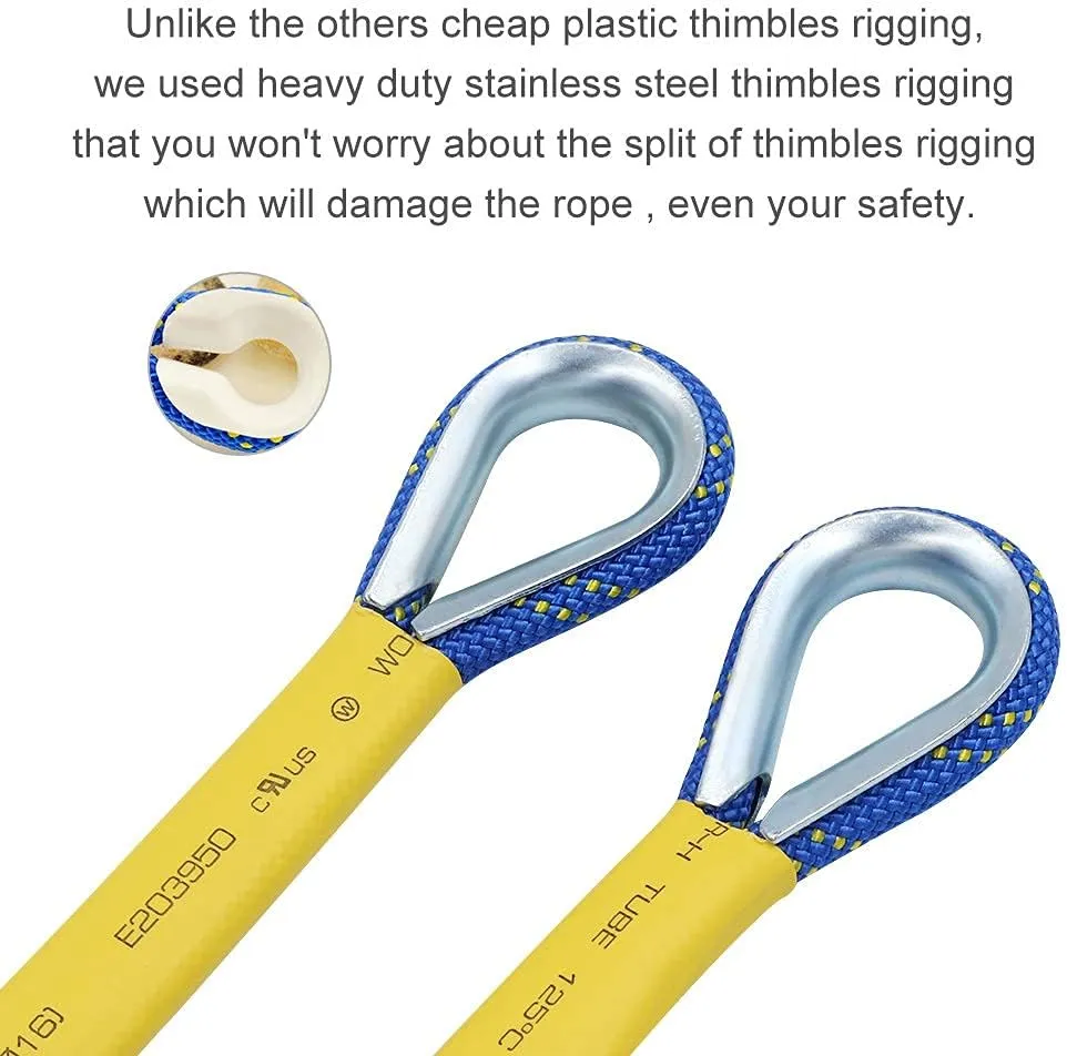 X XBEN Outdoor Climbing Rope 10M(32ft) 20M(64ft) 30M(96ft) 50M(160ft) 70M(230ft) 152M(500FT) 352M(1000FT) Static Rock Climbing Rope for Escape Rope Ice Climbing Equipment Fire Rescue Parachute