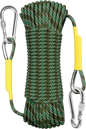 X XBEN Outdoor Climbing Rope 10M(32ft) 20M(64ft) 30M(96ft) 50M(160ft) 70M(230ft) 152M(500FT) 352M(1000FT) Static Rock Climbing Rope for Escape Rope Ice Climbing Equipment Fire Rescue Parachute