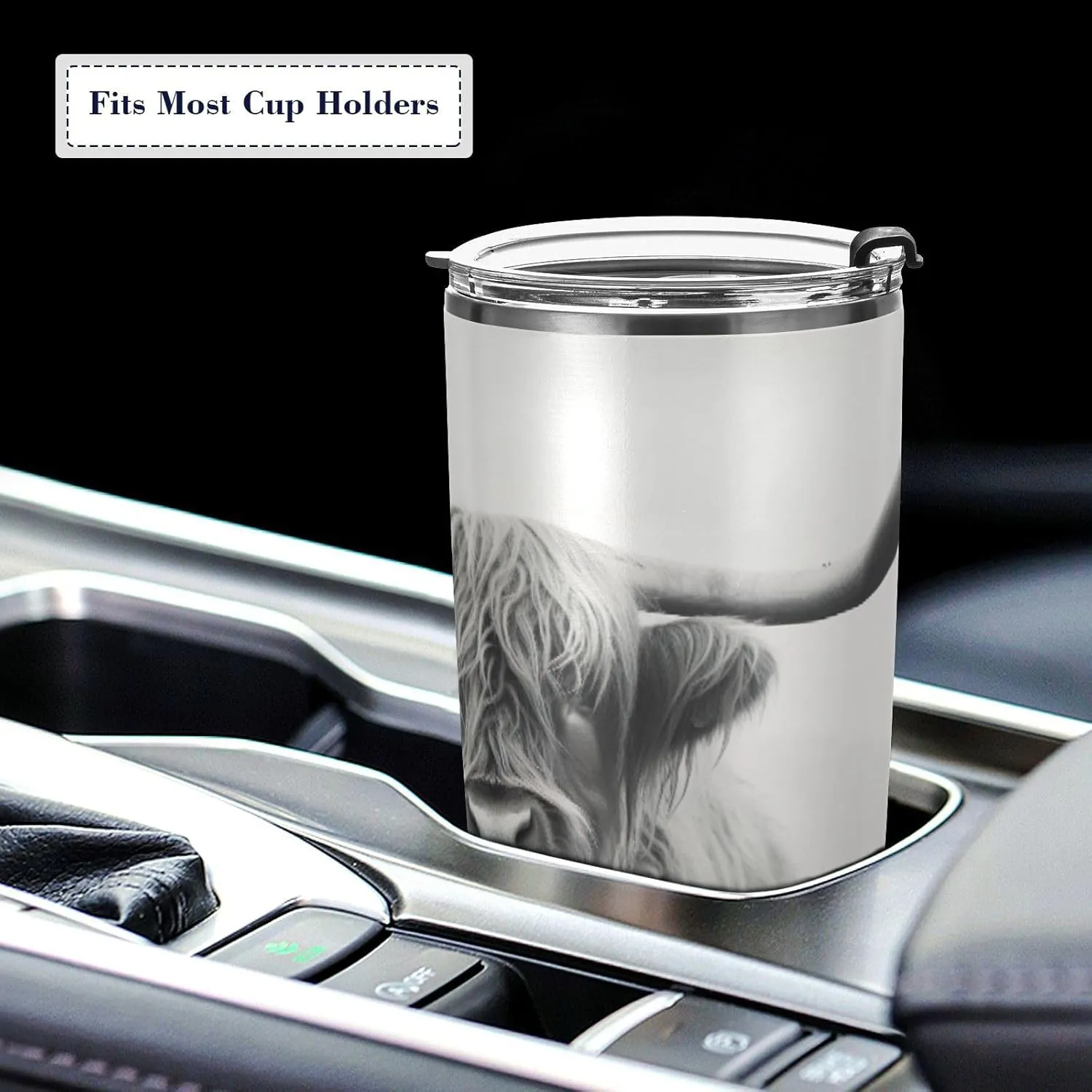 xigua 20oz Highland Cow Tumbler with Lid,Stainless Steel Vacuum Insulated Coffee Ice Cup Double Wall Travel Flask