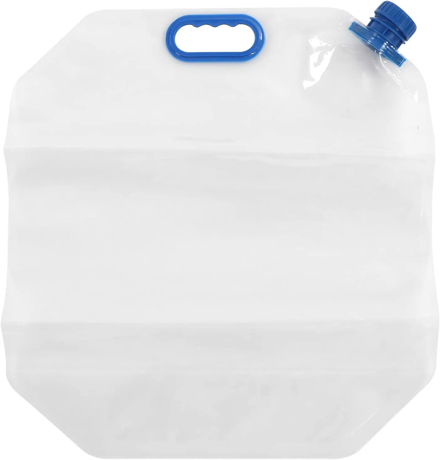 yaogohua 15L Collapsible Water Container Bag, Freezable Foldable Water Bottle, Transparent PVC Reusable Freezable Water Container for Emergency Outdoor Camping(Blue)