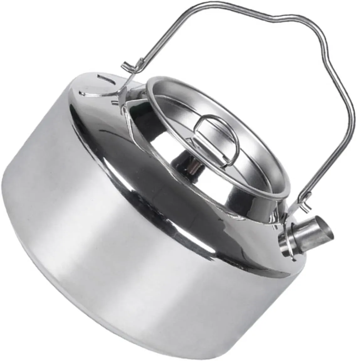Yardwe Sturdy Stainless Steel Water Kettle Camping Coffee Pot Portable Stovetop Kettle Outdoor Supplies Easy to Use Handle