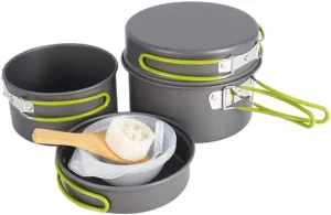 YARNOW 1set Portable Nonstick Camping Cooking Picnic Cookware for People Includes Frying Pans Frying Pan Bowls Utensils for Hiking Outdoor Activities