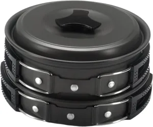 YIJU Lightweight Aluminum Alloy Camping Cookware Set with Storage Bag for Outdoor Cooking
