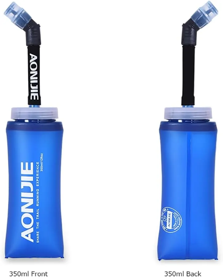 YOUGLE 2 Pack Soft Hydration Flask TPU Collapsible Water Bottles for Running Hydration Vest, BPA-Free, for Cycling Marathon Hiking