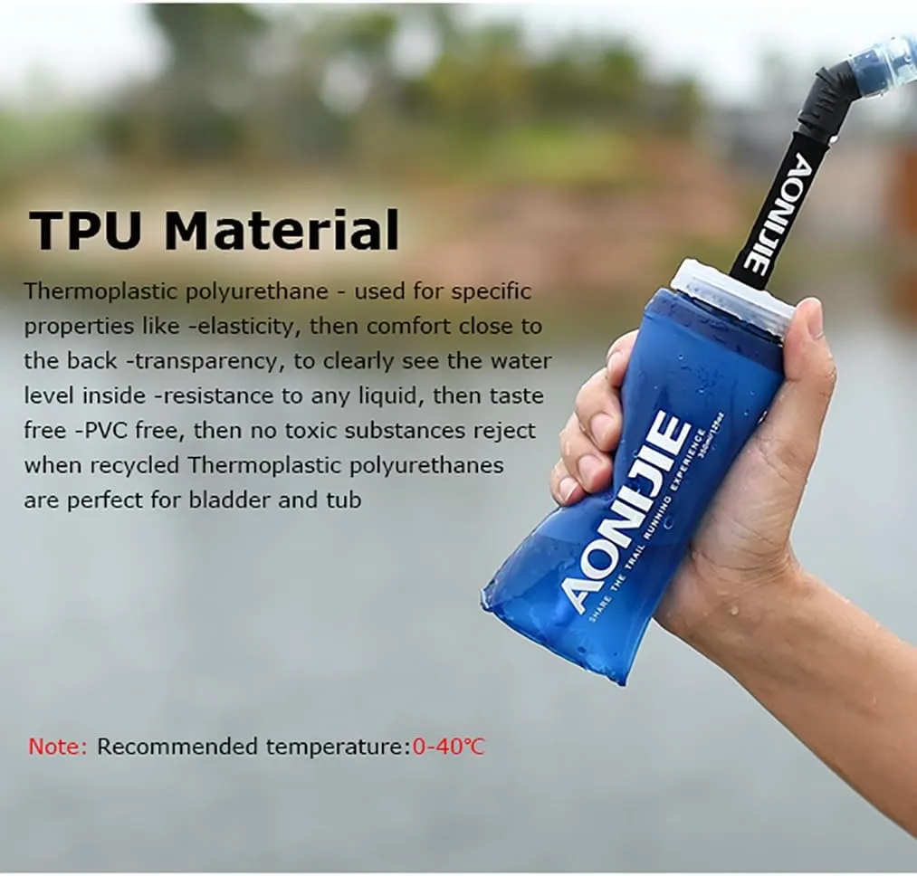 YOUGLE 2 Pack Soft Hydration Flask TPU Collapsible Water Bottles for Running Hydration Vest, BPA-Free, for Cycling Marathon Hiking