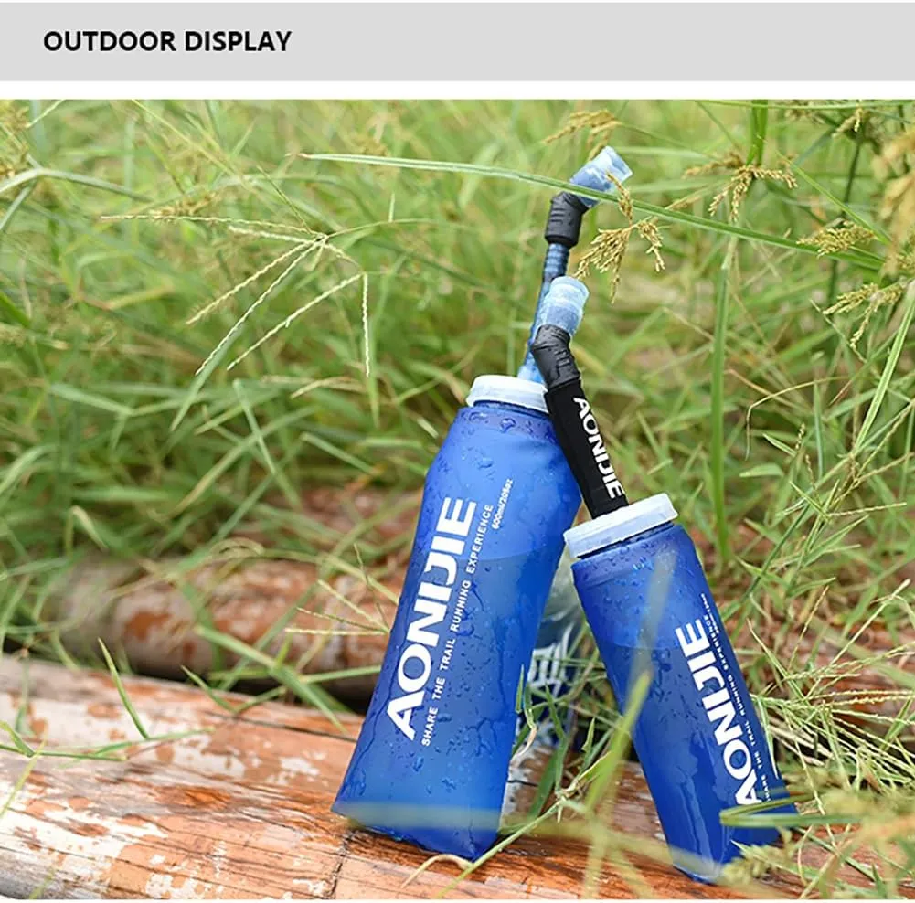 YOUGLE 2 Pack Soft Hydration Flask TPU Collapsible Water Bottles for Running Hydration Vest, BPA-Free, for Cycling Marathon Hiking
