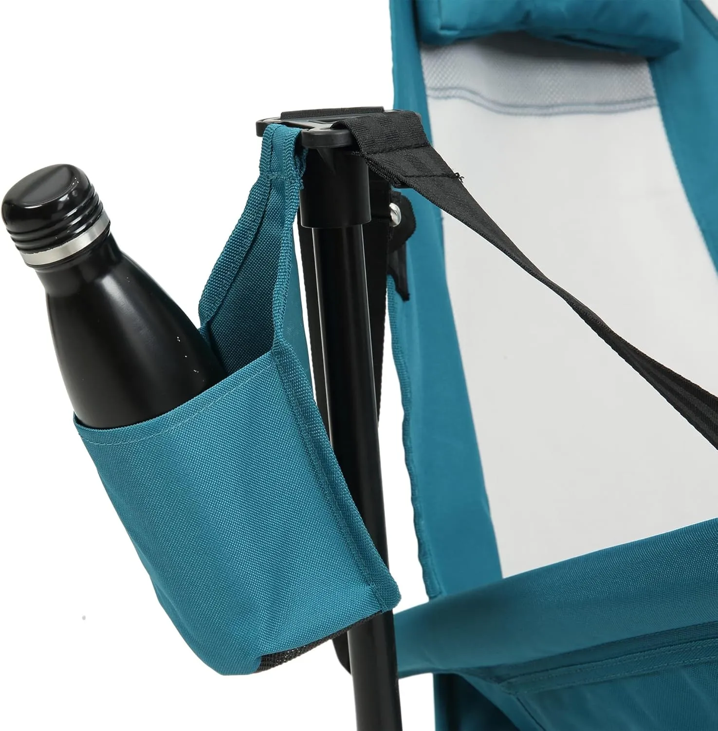 ZeHuoGe Hammock Camping Chair, Folding Portable Rocking Chair, Adjustable Back Swinging Chair with Pillow Cup Holder, Recliner with Carry Bag for Outdoor Travel Lawn Backyard (Blue)