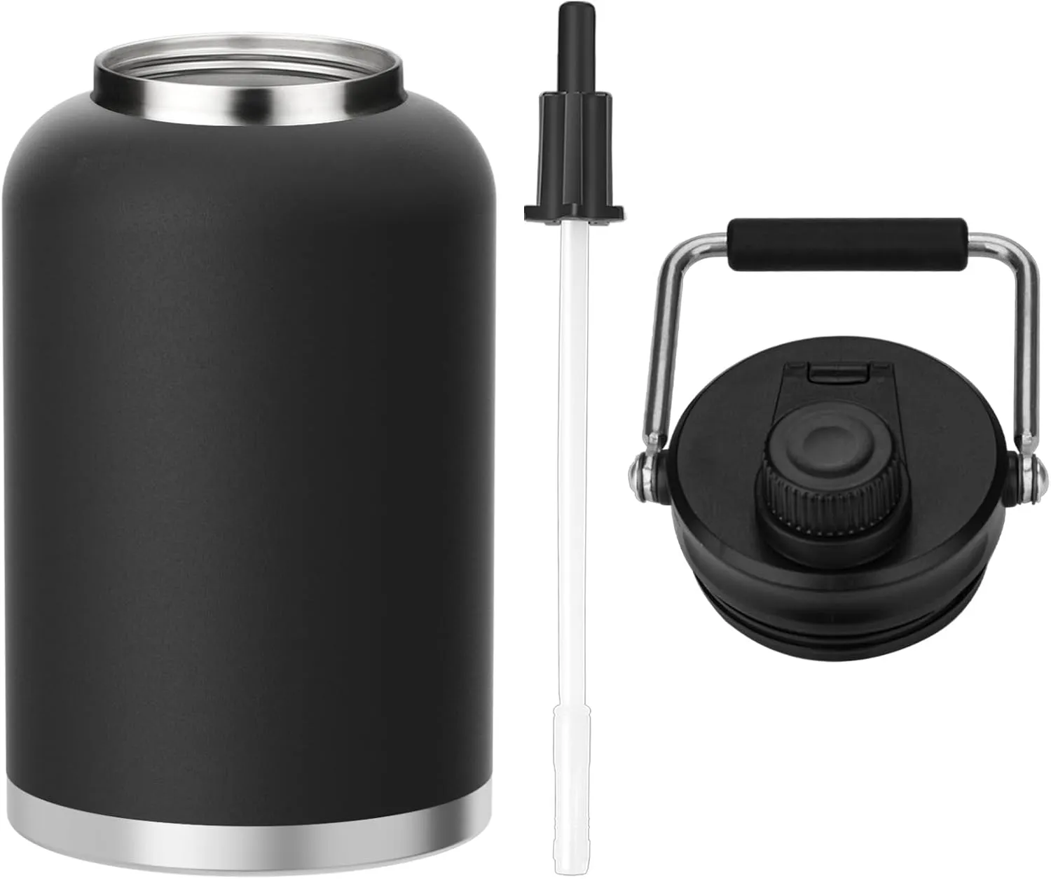 Zenbo 128 oz Jug with Straw Keeps Cold up to 48 Hrs,One Gallon Large Double Wall Vacuum Insulated Water Bottle,Sweat-Proof Leak-Proof, Stainless Steel Thermos for Hot & Cold Drinks