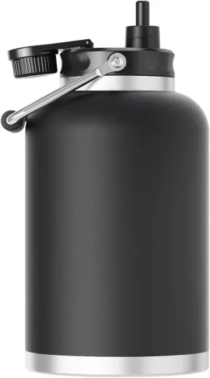 Zenbo 128 oz Jug with Straw Keeps Cold up to 48 Hrs,One Gallon Large Double Wall Vacuum Insulated Water Bottle,Sweat-Proof Leak-Proof, Stainless Steel Thermos for Hot & Cold Drinks