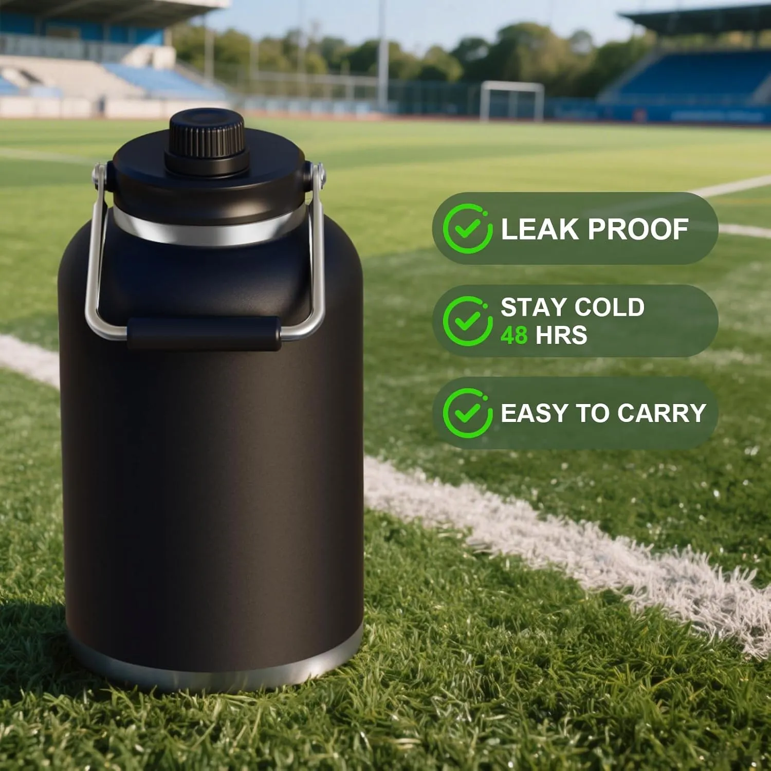 Zenbo 128 oz Jug with Straw Keeps Cold up to 48 Hrs,One Gallon Large Double Wall Vacuum Insulated Water Bottle,Sweat-Proof Leak-Proof, Stainless Steel Thermos for Hot & Cold Drinks