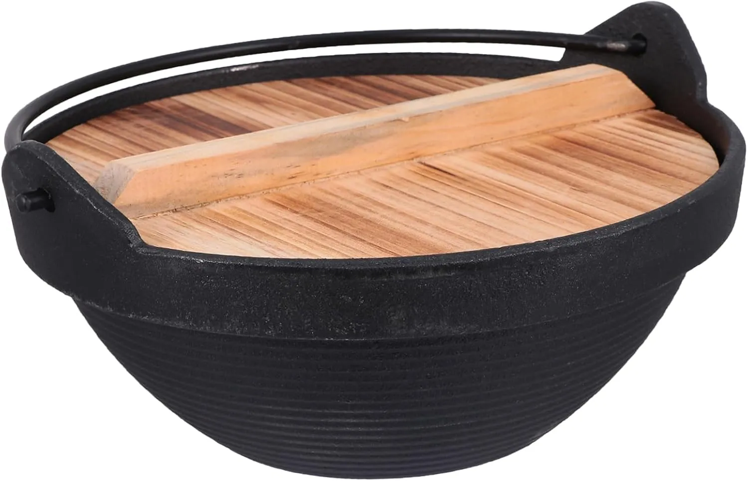Zerodeko 1set Outdoor Cast Iron Cooking Pot with Lid Non-stick Camping Pot for Backpacking Family Gatherings Picnics Versatile Hanging Cookware for Outdoor Cooking