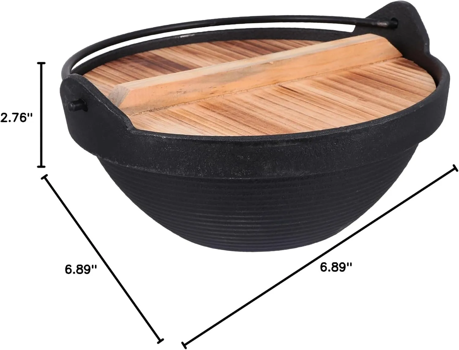 Zerodeko 1set Outdoor Cast Iron Cooking Pot with Lid Non-stick Camping Pot for Backpacking Family Gatherings Picnics Versatile Hanging Cookware for Outdoor Cooking