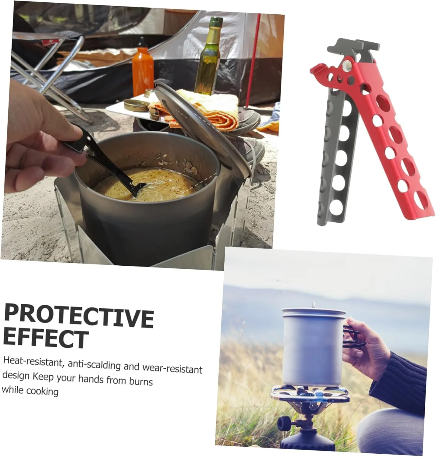 Zerodeko 3 Pcs Cooking Kitchen Gadget Slip Clip Camping Pot Accessories Pan Holder Pot Holder Stove Scalding Clip Set