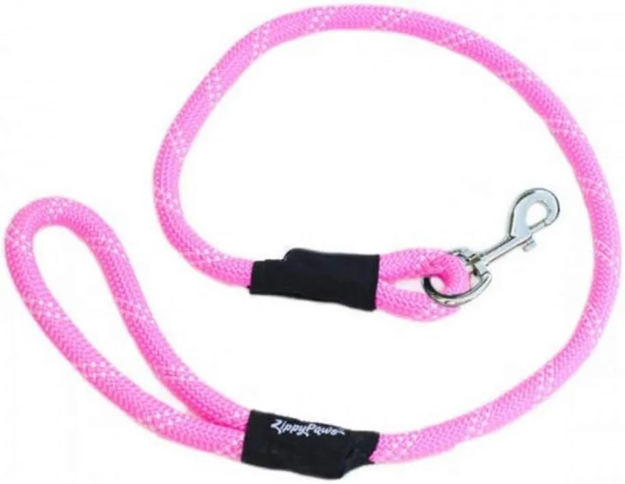 ZippyPaws Climbers Rope Heavy Duty Dog Leash - Thick Leashes for Large Breed Dogs, Durable 2/3'' Climbing Rope, 6 Feet Long, Comfortable Woven Design, Tested Strength Over 3000 lbs - Black