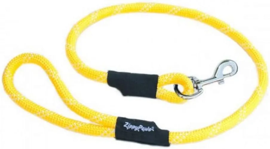 ZippyPaws Climbers Rope Heavy Duty Dog Leash - Thick Leashes for Large Breed Dogs, Durable 2/3'' Climbing Rope, 6 Feet Long, Comfortable Woven Design, Tested Strength Over 3000 lbs - Black