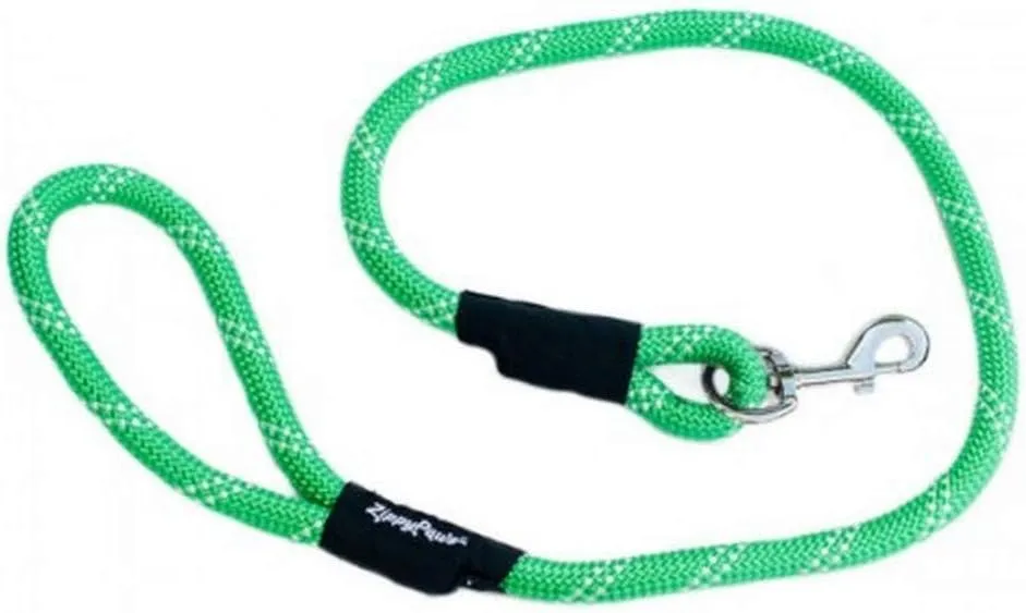 ZippyPaws Climbers Rope Heavy Duty Dog Leash - Thick Leashes for Large Breed Dogs, Durable 2/3'' Climbing Rope, 6 Feet Long, Comfortable Woven Design, Tested Strength Over 3000 lbs - Black