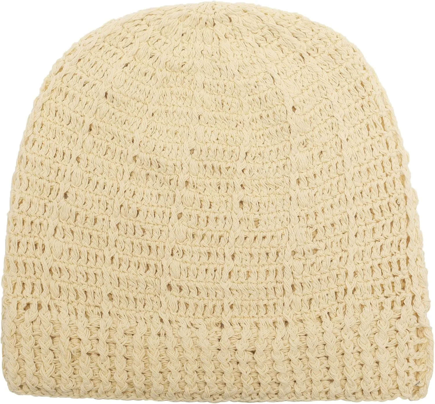 ZLYC Women Cotton Crochet Slouchy Beanie Hat Handmade Knit Summer Skull Cap