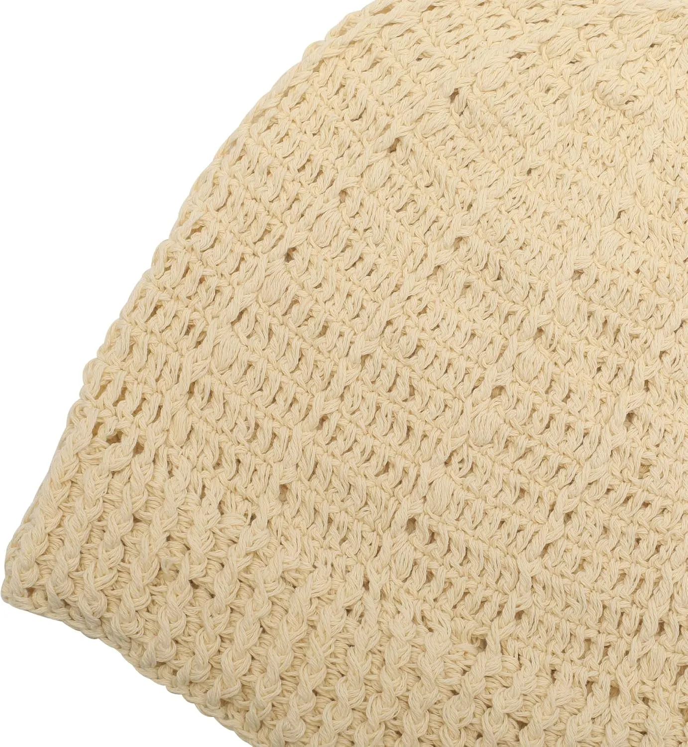 ZLYC Women Cotton Crochet Slouchy Beanie Hat Handmade Knit Summer Skull Cap