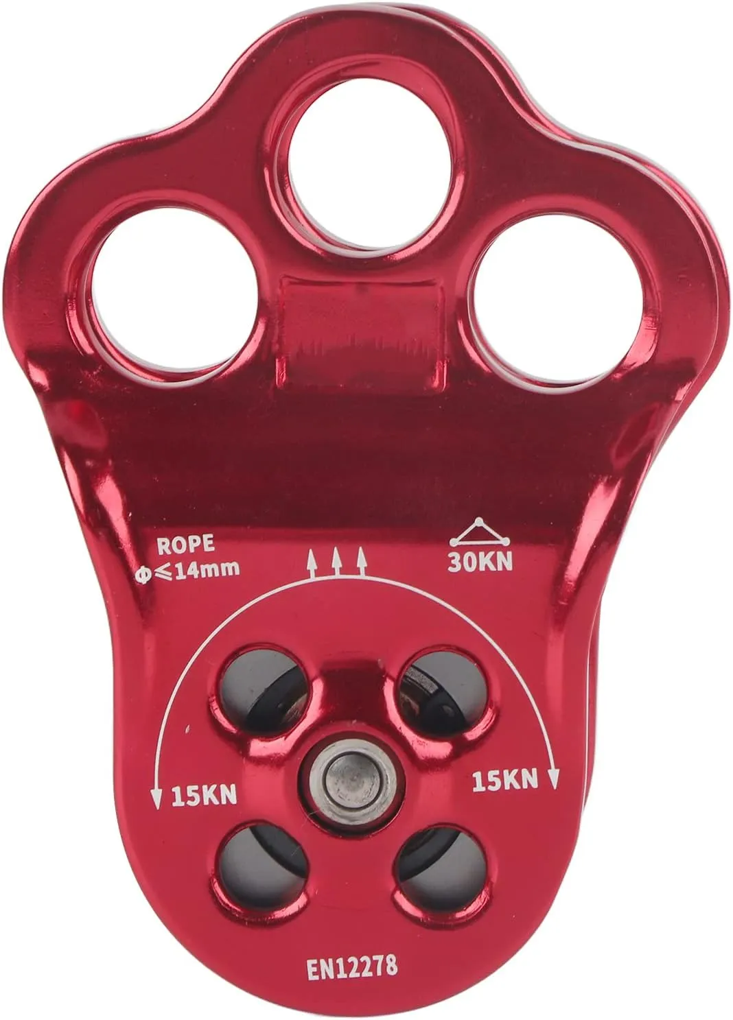 ZPSHYD Triple Hole Climbing Pulley, Smooth Glide Rope Pulley for Rock Climbing, Mountaineering and Rappelling, Lightweight Aviation Aluminum