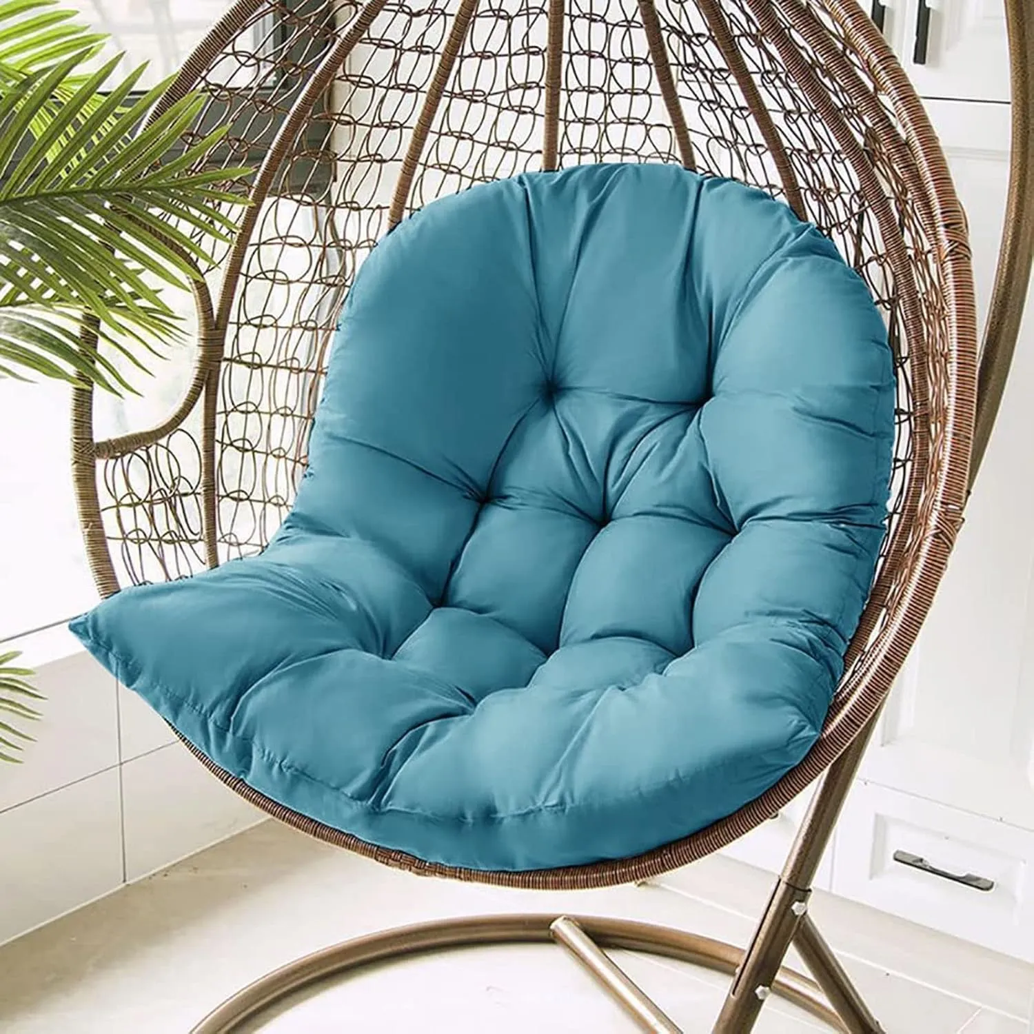 ZTGL Hanging Basket Seat Cushion, Thicken Hanging Egg Chair Cushion, Waterproof Basket Chair Cushion for Patio Garden, Outdoor Basket Egg Chair Seat Pads Back Cushion,Dark Gray