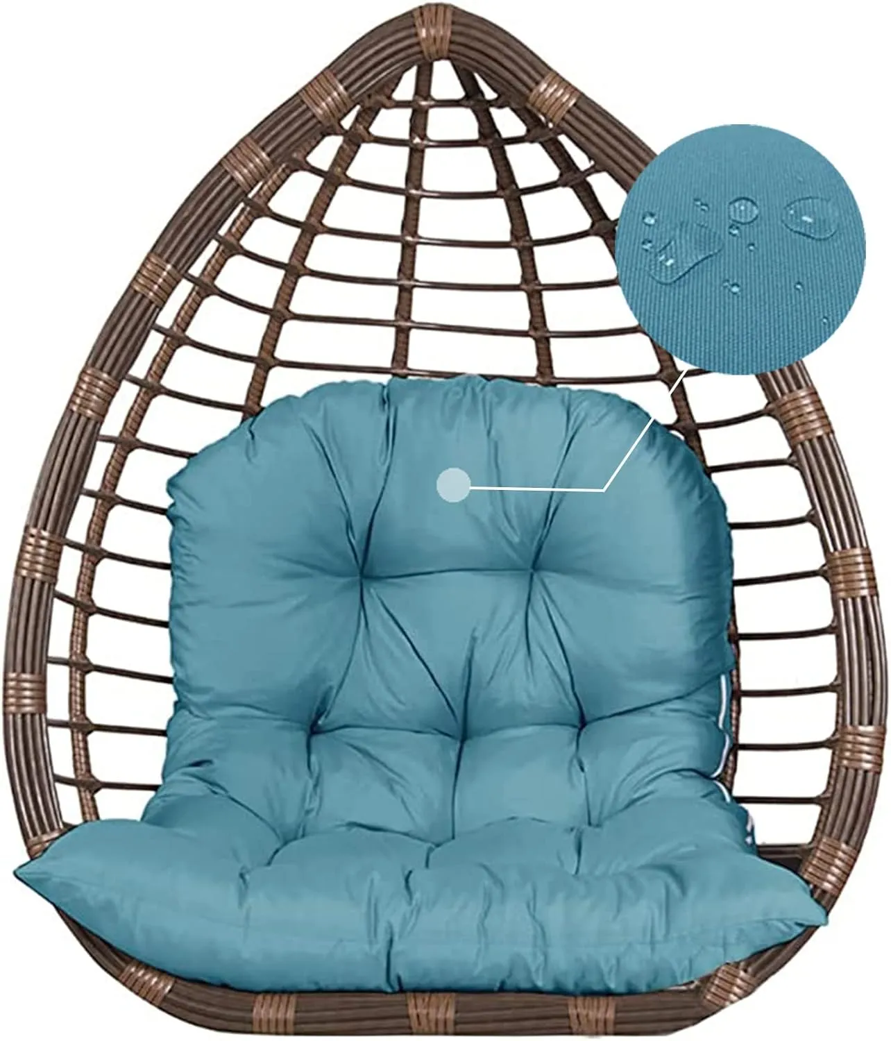 ZTGL Hanging Basket Seat Cushion, Thicken Hanging Egg Chair Cushion, Waterproof Basket Chair Cushion for Patio Garden, Outdoor Basket Egg Chair Seat Pads Back Cushion,Dark Gray