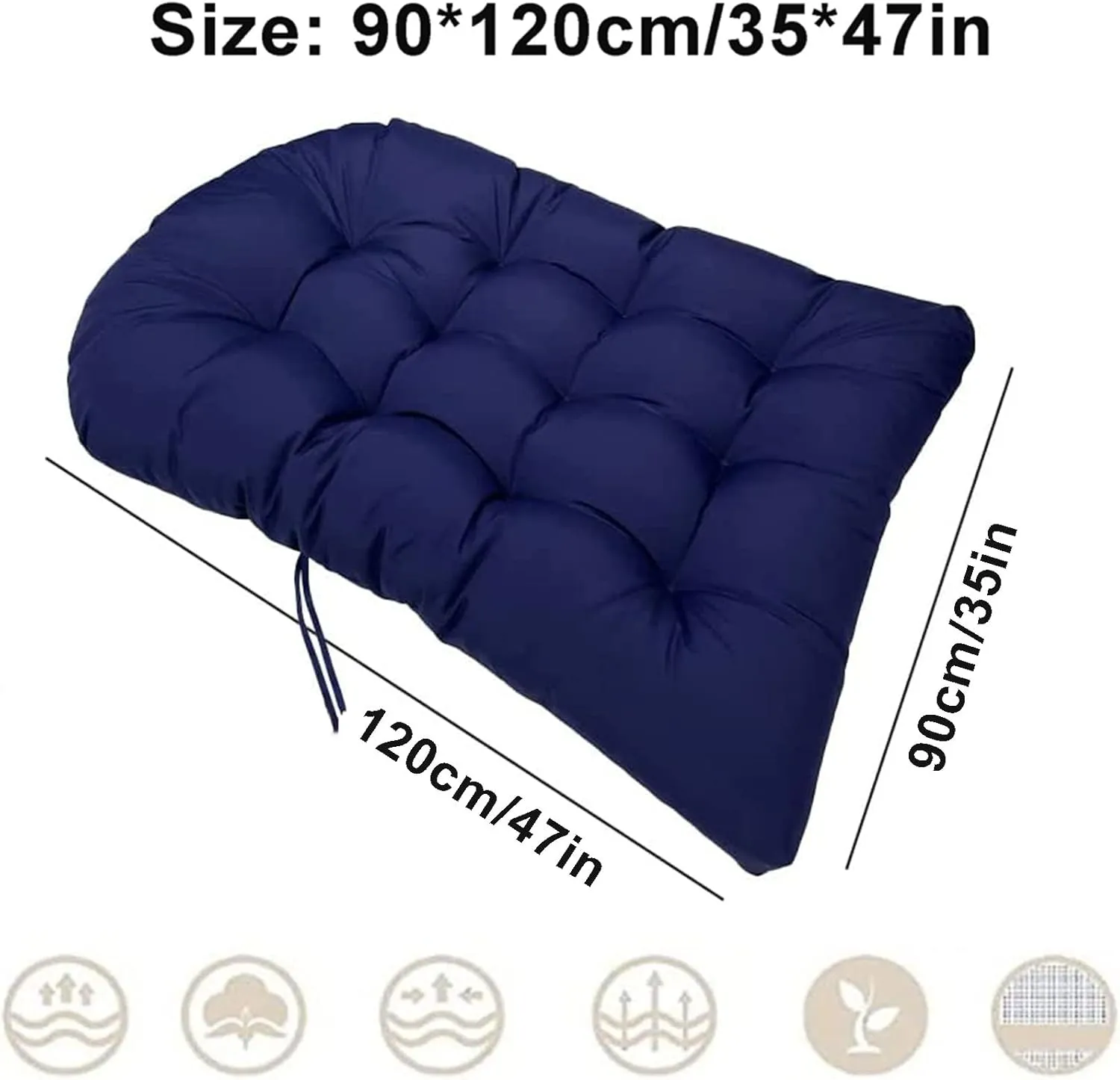ZTGL Hanging Basket Seat Cushion, Thicken Hanging Egg Chair Cushion, Waterproof Basket Chair Cushion for Patio Garden, Outdoor Basket Egg Chair Seat Pads Back Cushion,Dark Gray