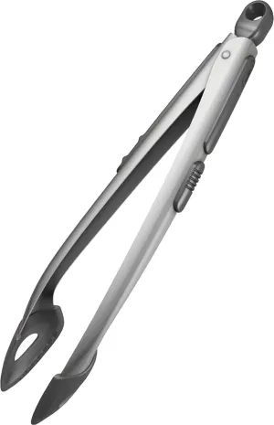 Zyliss Silicone-Tipped Tongs - Perfect for Healthy Cooking - Heat-Resistant Tongs with Ergonomic Grip - Locking Design for Kitchen Drawer Organization - Dishwasher Safe